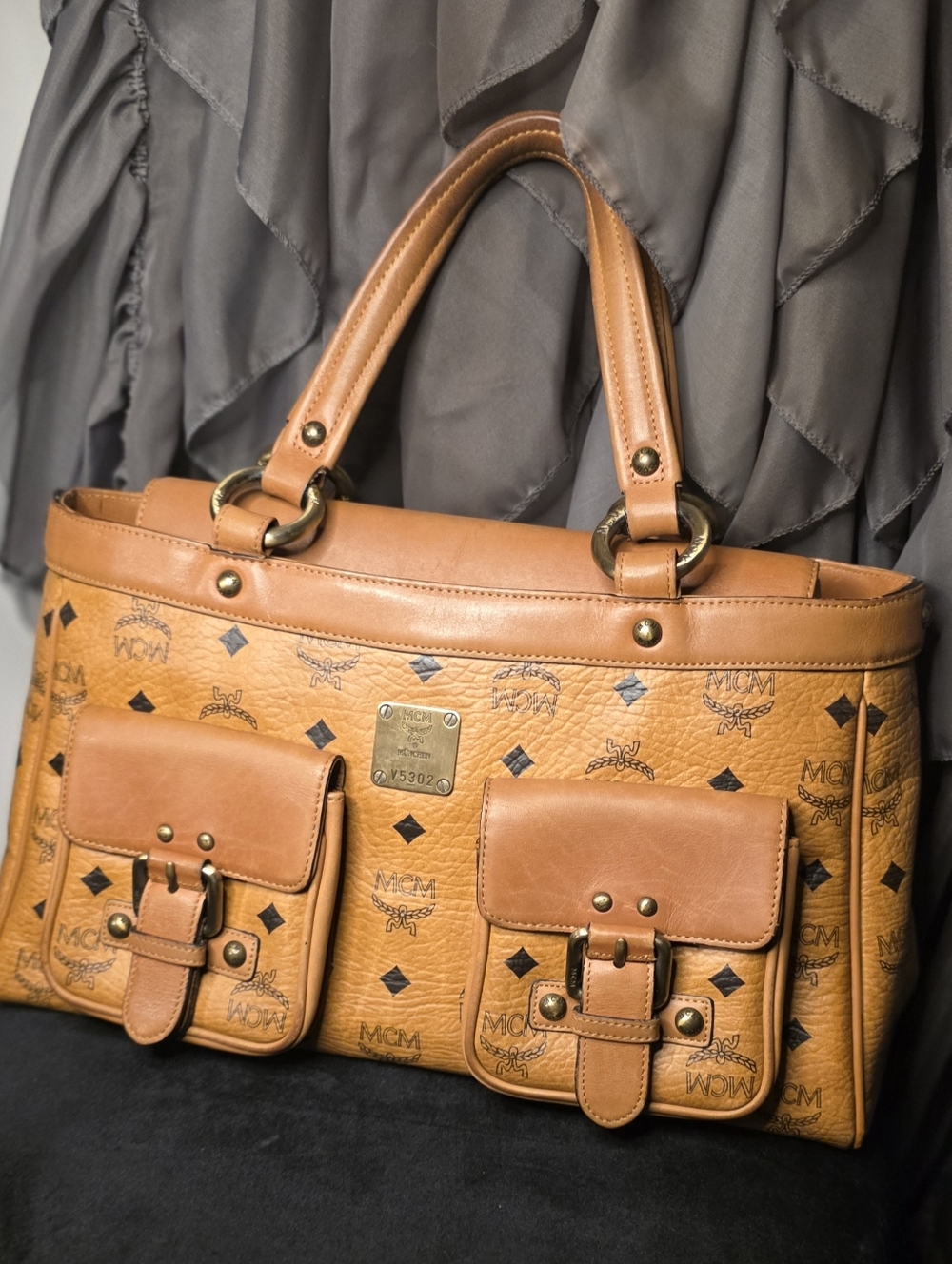 Authentic MCM Cognac Barrel Leather Satchel Bag🤎🔥